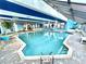 Indoor pool area with tiled deck and blue accent paint in the Ocean Park Resort at 1905 S Ocean Blvd. # 922-924, Myrtle Beach, SC 29577