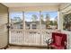 Enclosed patio with an open view of the parking lot and building beyond at 193 Charter Dr. # E7, Longs, SC 29568