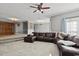 Spacious living area with ceiling fan and comfortable seating arrangement at 3173 Long Avenue Ext., Conway, SC 29526