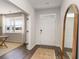 Welcoming entryway featuring a modern front door and stylish mirror and adjacent office space at 406 Glade Ct., Loris, SC 29569