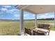 Relaxing covered patio area with seating and views of the picturesque green golf course at 406 Glade Ct., Loris, SC 29569