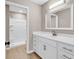 Updated bathroom features a modern vanity and a tiled shower with convenient built-in shelving at 4339 Baldwin Ave. # 4339, Little River, SC 29566