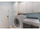 Functional laundry room with modern appliances, ample storage cabinets, and convenient access at 44 Hamby Dr., Pawleys Island, SC 29585
