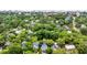 Aerial view of a neighborhood nestled among lush trees, showcasing the property's location in a serene setting at 476 Lakeshore Dr., Pawleys Island, SC 29585