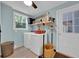 Well-equipped laundry room with modern appliances, storage racks, and efficient layout for easy organization at 476 Lakeshore Dr., Pawleys Island, SC 29585