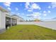Large, well-manicured backyard enclosed by a white fence with room for activities at 503 Rose Fountain Dr., Myrtle Beach, SC 29579