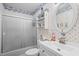 Nautical bathroom featuring a shower/tub combo and white vanity at 6001-1501 S Kings Hwy., Myrtle Beach, SC 29575