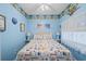 Nautical-themed bedroom featuring blue walls, beach-inspired decor, and coordinated furnishings at 6001-1501 S Kings Hwy., Myrtle Beach, SC 29575