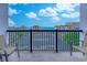 Outdoor balcony seating with spectacular beach and skyline views at 601 Mitchell Dr. # 806, Myrtle Beach, SC 29577