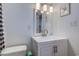 Clean bathroom featuring a modern vanity with bright lighting and fixtures at 601 Mitchell Dr. # 806, Myrtle Beach, SC 29577