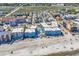 Overhead shot of beachside townhomes that shows the pool and beach access at 720 N Waccamaw Dr. # 202, Garden City Beach, SC 29576