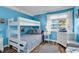 Charming bunk beds and a blue color scheme create a cozy and inviting space for relaxation at 720 N Waccamaw Dr. # 202, Garden City Beach, SC 29576