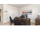 Well-lit office with plush carpet and neutral walls, featuring a double door closet for ample storage at 846 Ireland Dr., Longs, SC 29568