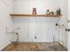 Unfinished basement with exposed utilities and open shelving for storage potential at 96 Middleton Rd., Andrews, SC 29510
