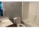 A bathroom featuring a single sink vanity, standard toilet and shower at 962 Willow Bend Dr., Myrtle Beach, SC 29579