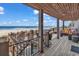 Expansive deck with ocean view, seating, and easy beach access at 969 S Waccamaw Dr., Garden City Beach, SC 29576