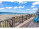 Beachfront deck with railing and comfortable seating, offering stunning ocean views at 969 S Waccamaw Dr., Garden City Beach, SC 29576