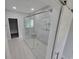 Sleek bathroom with a glass-enclosed shower and a convenient sliding barn door at Tbd 7 Duford Rd., Nichols, SC 29581