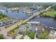 Aerial view of property featuring waterway access, private pool, and prime location in a desirable coastal community at 107 Waterway Crossing Ct., Little River, SC 29566