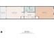 Floor plan of the condo with a balcony, living room, kitchen, bathrooms, and bedroom at 1105 S Ocean Blvd. # 724, Myrtle Beach, SC 29577