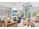 Bright living room featuring a fireplace, a TV, large windows, and comfortable furnishings at 1221 Tidewater Dr. # 2811, North Myrtle Beach, SC 29582