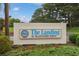 The Landing at Plantation Point community sign is a welcoming entrance feature at 1590 Landing Rd., Myrtle Beach, SC 29577