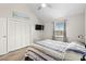 Bedroom with vaulted ceiling, window, large closet, and modern decor and a large window at 1891 Colony Dr. # 15 J, Surfside Beach, SC 29575