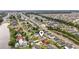 Residential neighborhood with canal and lake front properties and manicured lawns from an aerial point of view at 2191 Deerfield Ave., Surfside Beach, SC 29575