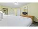 A well-lit bedroom showcasing two comfortable beds, a closet, and a TV for relaxation at 2201 South Ocean Blvd. # 1808, Myrtle Beach, SC 29577