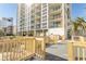 Condo exterior with a walk way and multiple balconies, and is located near the beach at 2507 S Ocean Blvd., North Myrtle Beach, SC 29582