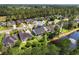Aerial view of home on 4818 Harvest Dr, with pond, mature trees and neighboring properties at 4818 Harvest Dr., Myrtle Beach, SC 29579