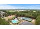 Aerial view of pool, tennis courts and other community amenities at 4818 Harvest Dr., Myrtle Beach, SC 29579