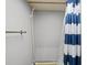 Bathroom featuring shower stall, white showerhead and blue-white curtain at 6001 - 1820A S Kings Hwy., Myrtle Beach, SC 29575