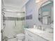Updated bathroom with glass shower, modern vanity, and contemporary finishes at 601 Hillside Dr. N # 302, North Myrtle Beach, SC 29582