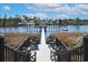 Scenic dock over serene water, accessible by stairs and featuring chairs for peaceful waterfront enjoyment at 637 Waterway Village Blvd. # 13C, Myrtle Beach, SC 29579