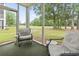 Relaxing screened porch with comfortable seating and view of the green lawn at 664 Tupelo Ln. # 8A, Longs, SC 29568