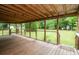 Expansive wooden deck offers ample space for outdoor relaxation and entertaining with wooded lot at 704 N North Congdon St., Georgetown, SC 29440