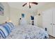 Comfortable bedroom with starfish themed bedding and white dresser at 1009 Oak Marsh Ln., North Myrtle Beach, SC 29582