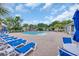 Inviting community pool area with ample lounge seating and umbrellas at 1009 Oak Marsh Ln., North Myrtle Beach, SC 29582