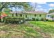 The backyard features a compact lawn and simple landscaping, under a partially cloudy sky at 1104 Ragin St., Myrtle Beach, SC 29577