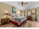 Primary bedroom with neutral walls, vaulted ceiling, and refined furniture at 112 Olde Towne Way # 5, Myrtle Beach, SC 29588