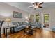 Inviting living area with wood floors and natural light from the back door at 112 Olde Towne Way # 5, Myrtle Beach, SC 29588