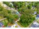 Aerial view of a home nestled among trees, with a swimming pool and access to a nearby waterway at 1315 Cherry Dr., Surfside Beach, SC 29575