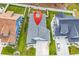 Aerial view of a well-maintained home and yard in a residential neighborhood at 1340 Jolly Roger Dr., North Myrtle Beach, SC 29582