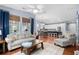 Open floor plan showcases a bright living room leading to a spacious kitchen and dining area at 1444 Thames Ct., Myrtle Beach, SC 29577