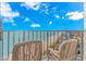 Balcony with ocean view and patio seating at 1605 S Ocean Blvd. # 1909, Myrtle Beach, SC 29577
