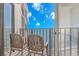 Balcony with ocean view and patio seating at 1605 S Ocean Blvd. # 1909, Myrtle Beach, SC 29577
