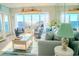 Bright living space with ocean views, seating, and coastal accents at 1605 S Ocean Blvd. # 1909, Myrtle Beach, SC 29577