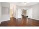 Hardwood floors lead from bedroom to living space and bathroom at 189 Ella Kinley Circle # 201, Myrtle Beach, SC 29588