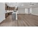 Modern kitchen featuring an island, stainless steel appliances, and sleek countertops at 1936 Indigo Cove Ln, Calabash, NC 28467